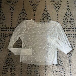 Sheer Pearl Long Sleeve Top